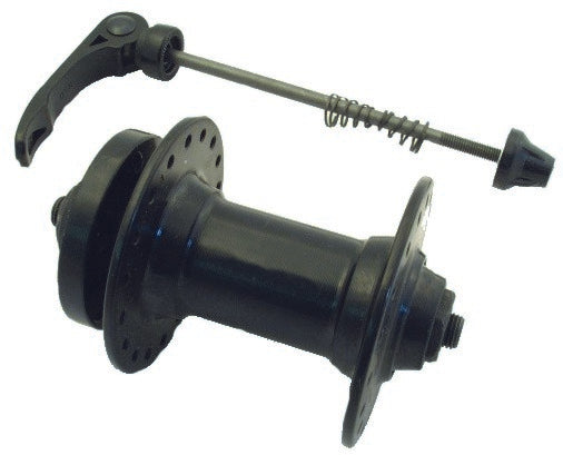 BUTUC FATA - ALUMINIU Gauri: 32 (frana disc)  -  Negru Anodizat Lungime QR: 112mm  - Ax: 9mm  Cale r