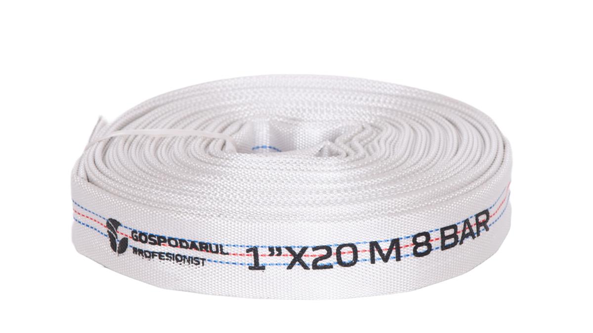 Furtun pompieri - PVC panzat - 1'' - ø 25mm - 8 Bar - tip D - 20m