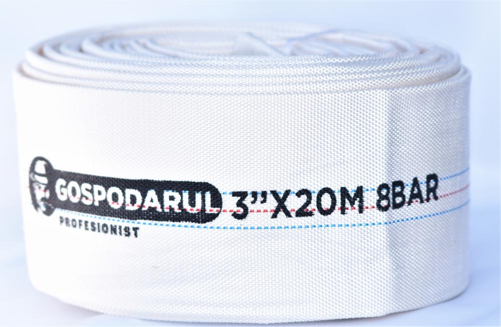 Furtun pompieri - PVC panzat - 3'' - ø 75mm - 8 Bar - tip B - 20m