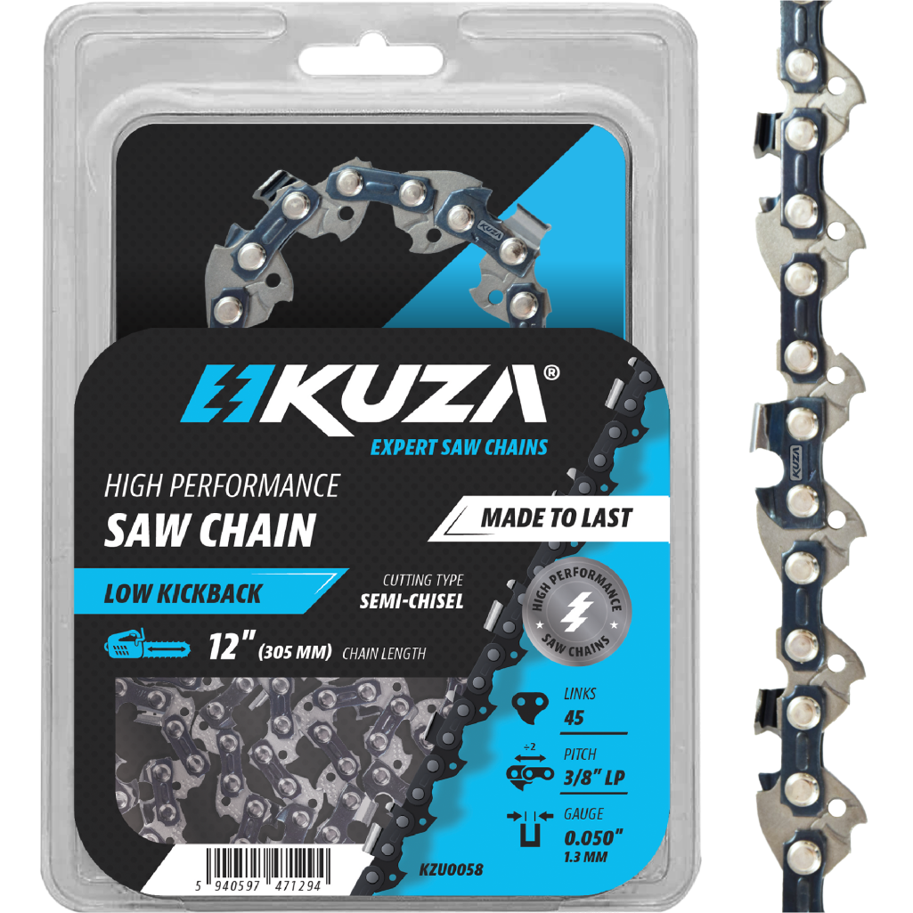 KUZA - Lant pentru drujba, Lungime 12", pas 3/8" LP, grosime 050"-1.3 mm, 45 Zale, 1 lant/pachet