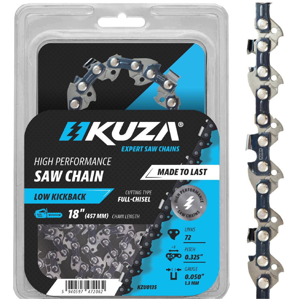 KUZA - Lant pentru drujba, Lungime 18", pas 0.325", grosime 050"-1.3 mm, 72 Zale, 1 lant/pachet