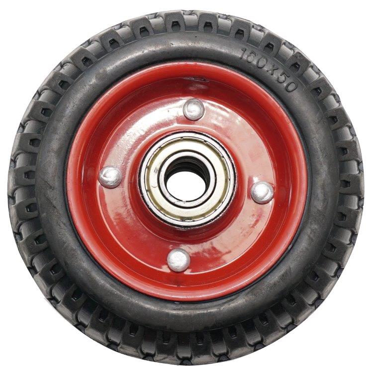 Roata carucior - medie - cauciuc brut striat - rulment - 160x50 (6")