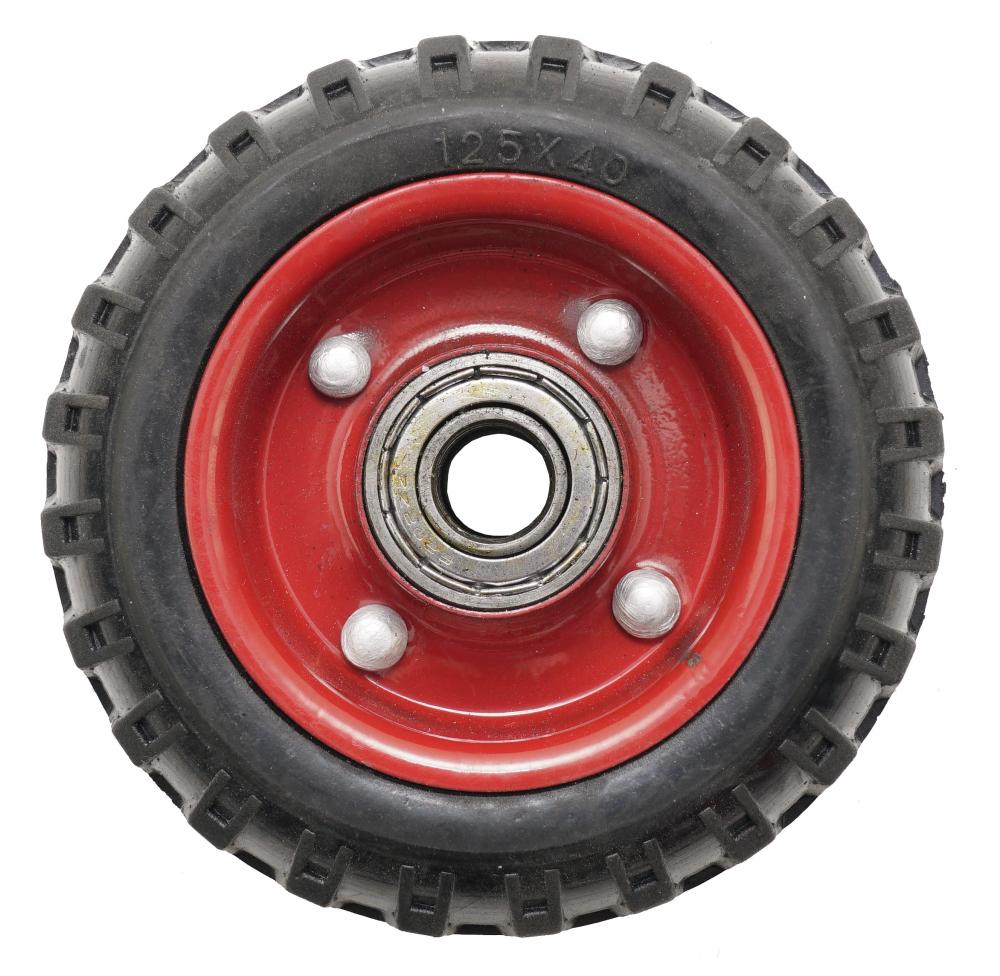 Roata carucior - mica - cauciuc brut striat - rulment - 125x40 (5")