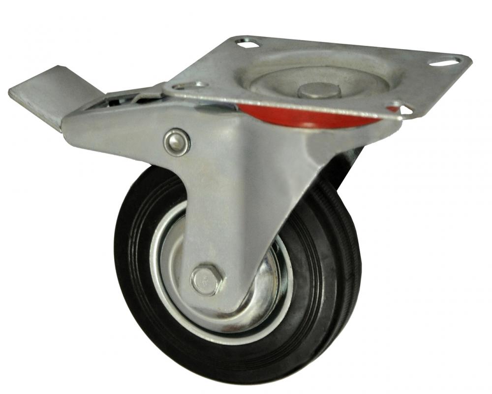 Roata carucior 5" - talpa metal - rulment - 125/37.5-50 - frana