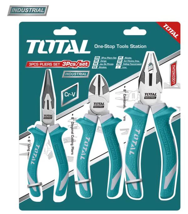 TOTAL - SET CLESTI 3 BUC - 8 " PATENT UNIVERSAL, 6 " CLESTE CU VARF ASCUTIT, 6 " CLESTE TAIETOR - CR