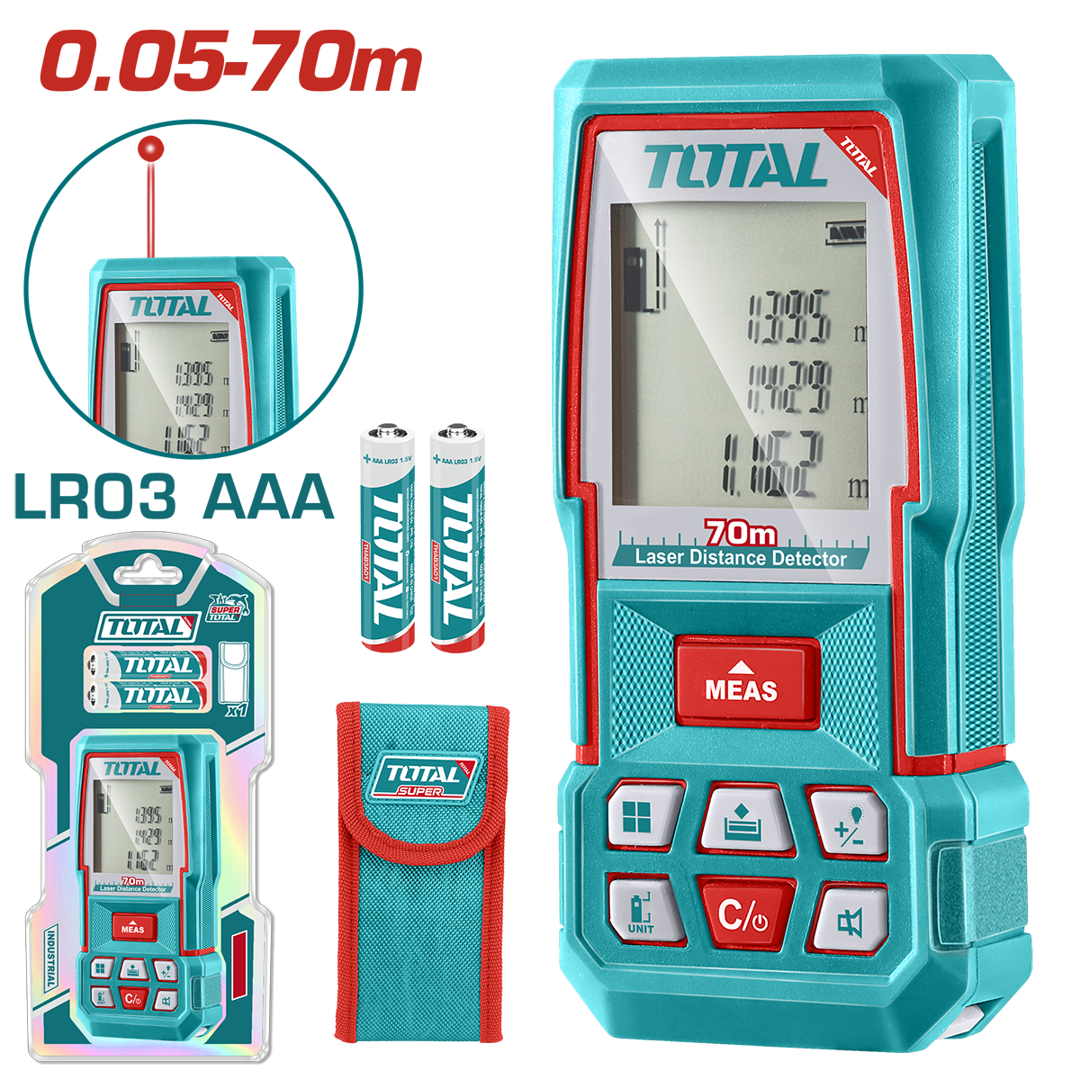 TOTAL - APARAT LASER PENTRU MASURARE DISTANTA, INTERVAL DE MASURE 0.05-70m