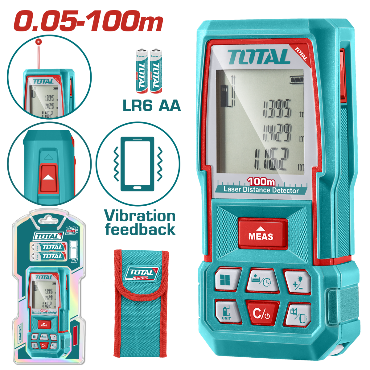 TOTAL - APARAT LASER PENTRU MASURARE DISTANTA, INTERVAL DE MASURE 0.05-100M