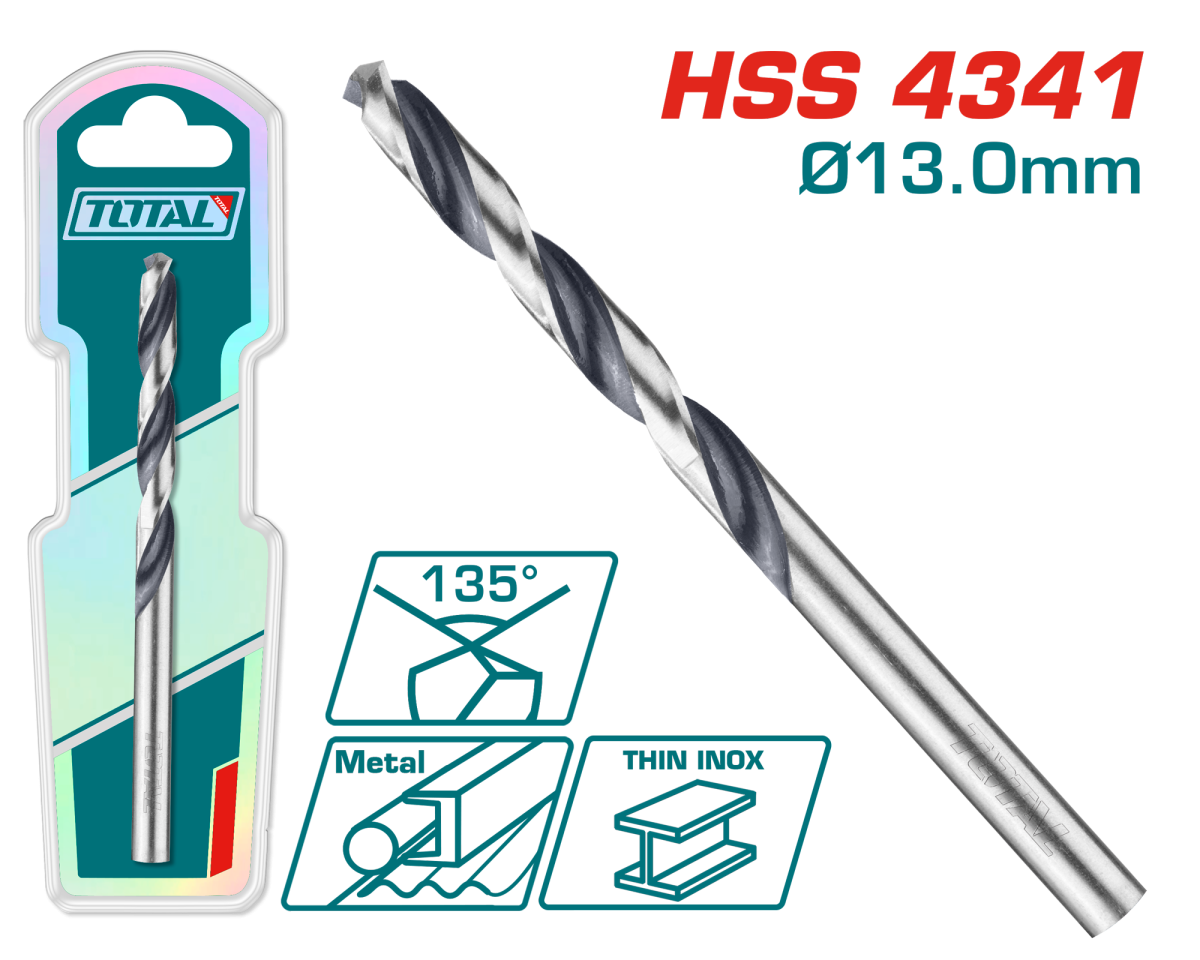 TOTAL - BURGHIU PENTRU METAL HSS - 13X151MM