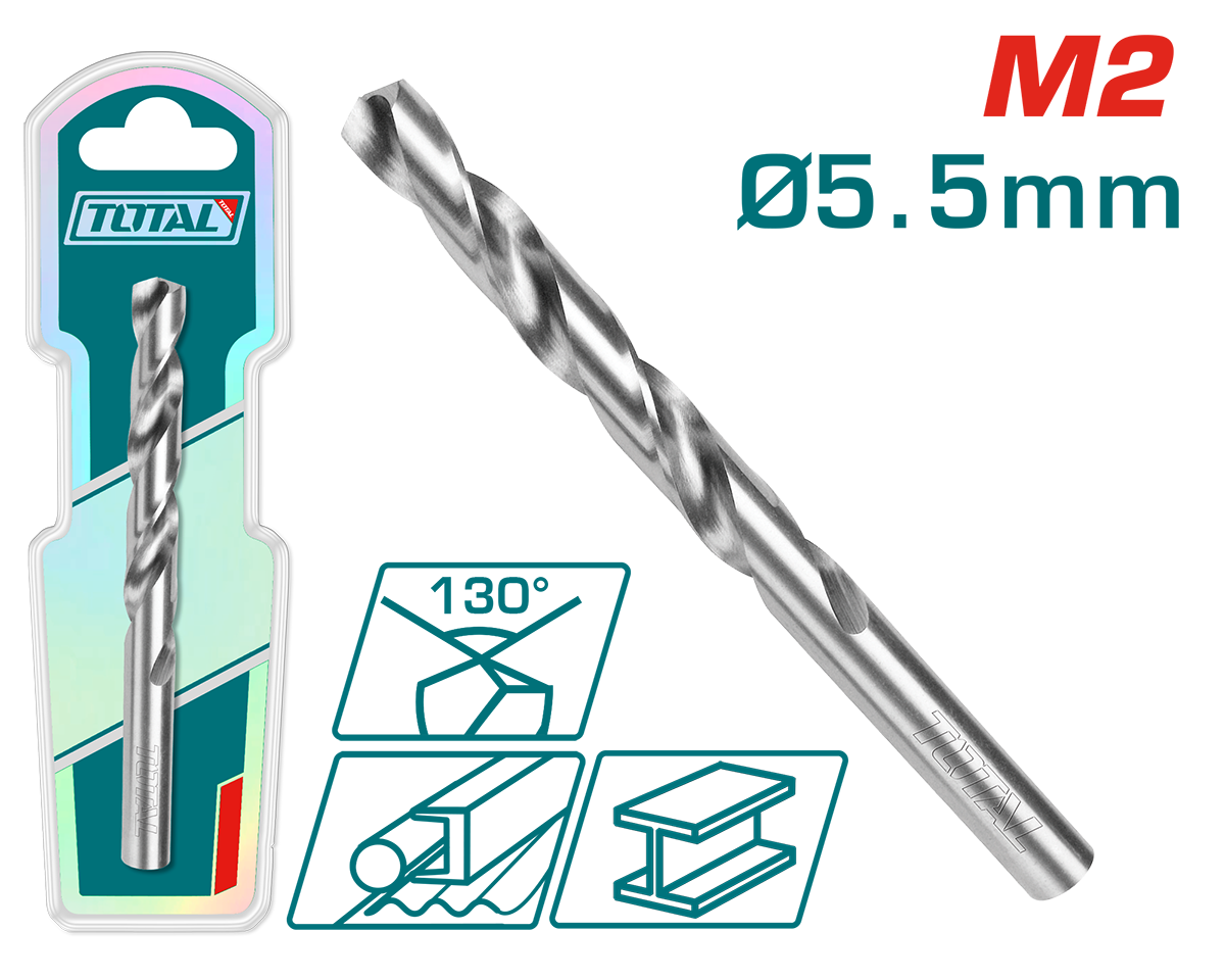 TOTAL - BURGHIU PENTRU METAL M2 HSS - 5.5MM (INDUSTRIAL)