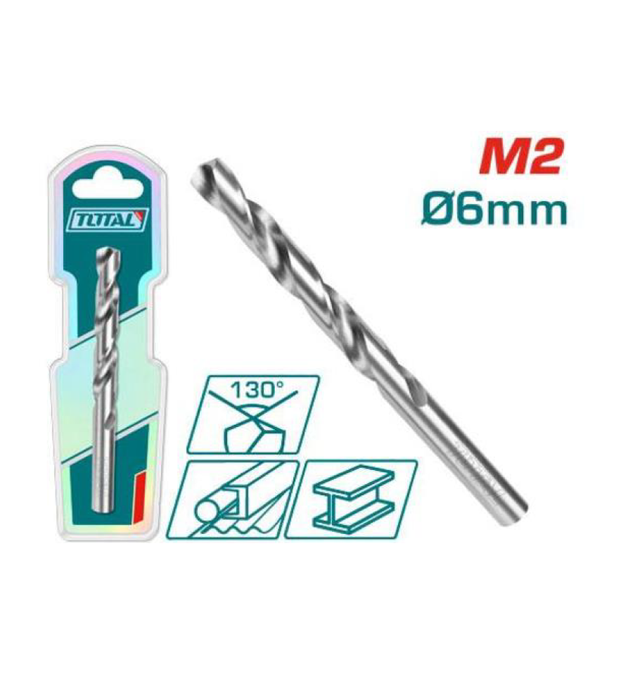 TOTAL - BURGHIU PENTRU METAL M2 HSS - DIAMETRU 6MM (INDUSTRIAL)