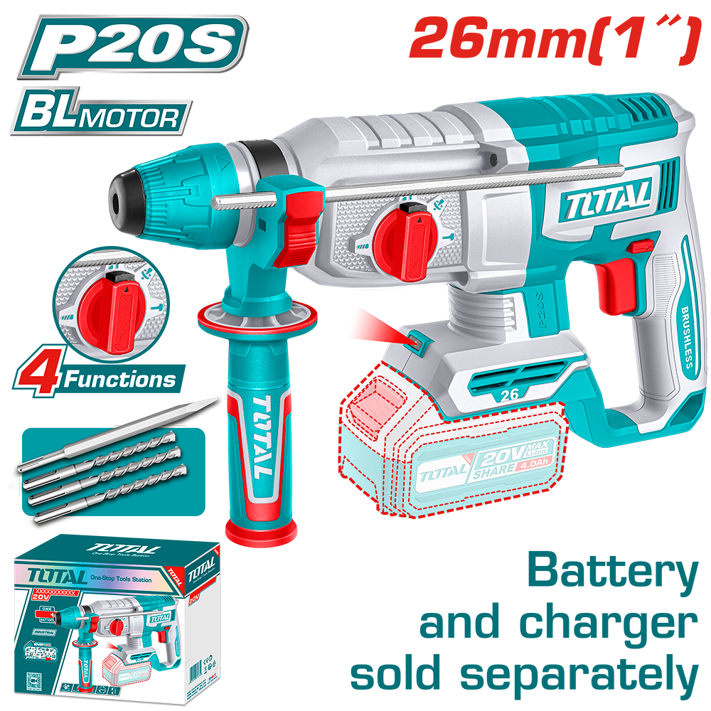 TOTAL - CIOCAN ROTOPERCUTOR LI-ION 20V (NU INCLUDE ACUMULATOR)