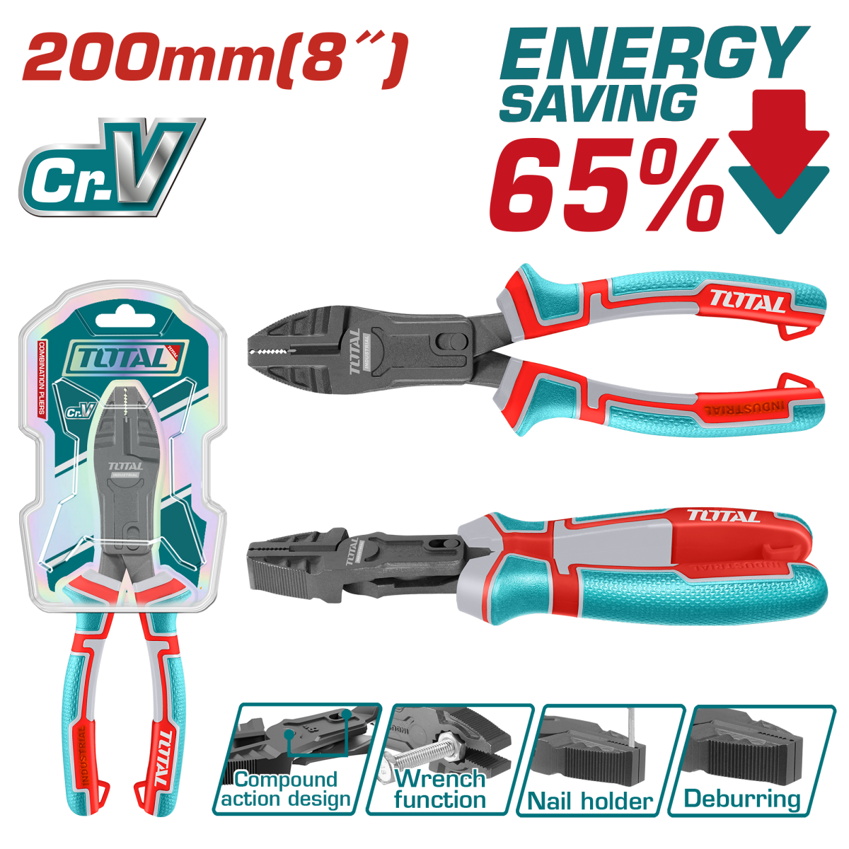 TOTAL - CLESTE MULTIFUNCTIONAL 8"/200MM, Cr-V