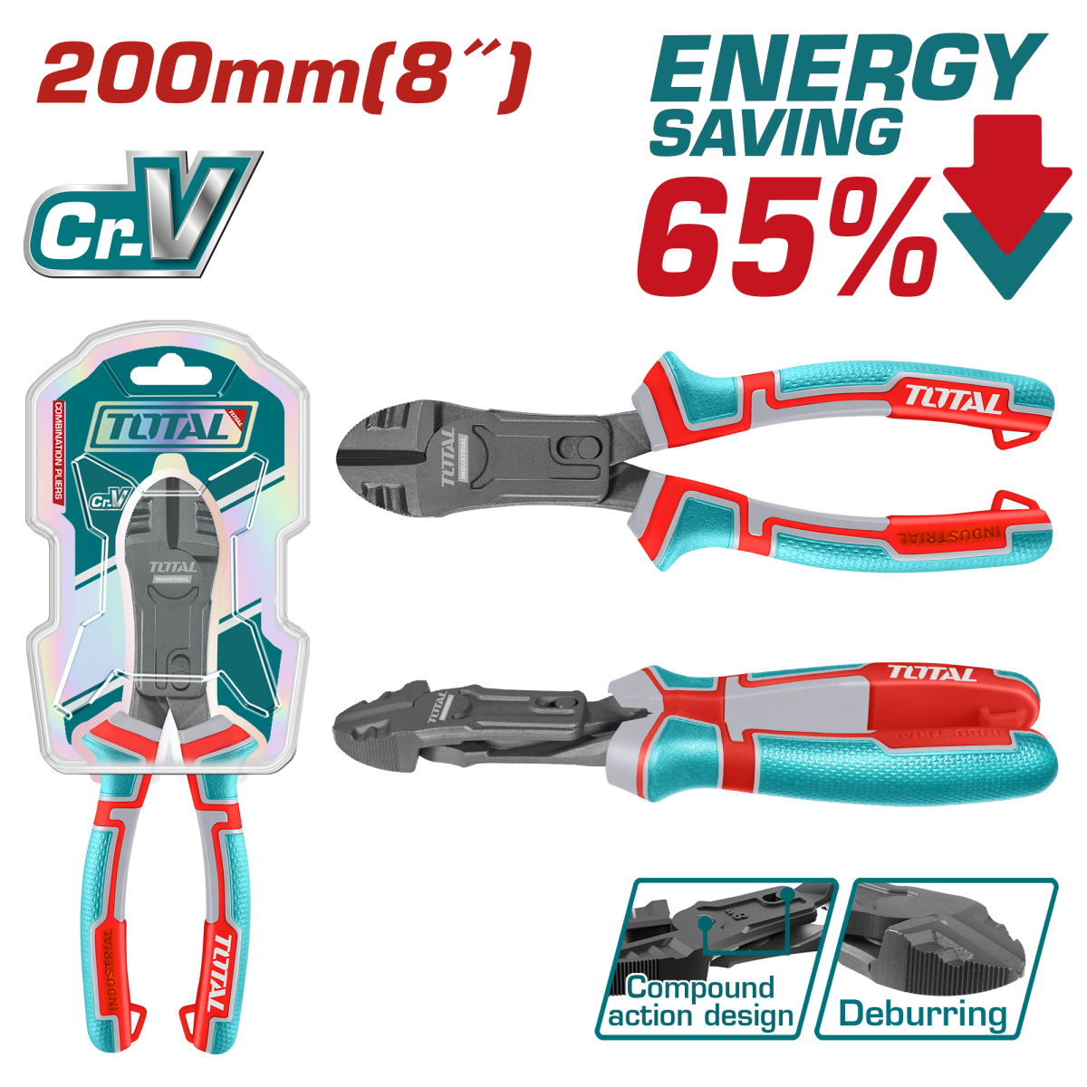 TOTAL - CLESTE TAIETOR MULTIFUNCTIONAL - 8"/200MM - CR-V