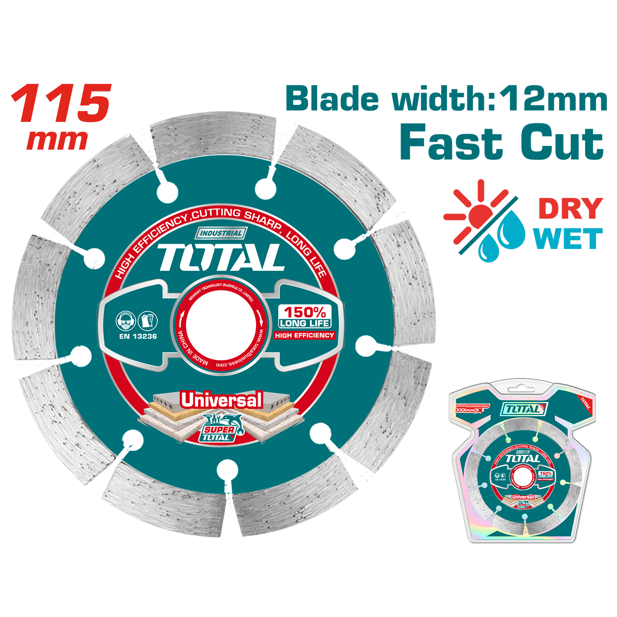 TOTAL - DISC DEBITARE BETON - 115MM (INDUSTRIAL)