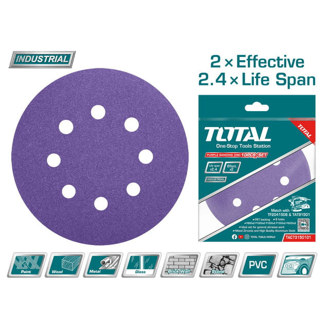 TOTAL - DISC HARTIE ABRAZIVA 150MM - P800,P1000,P1200,P1500,P2000