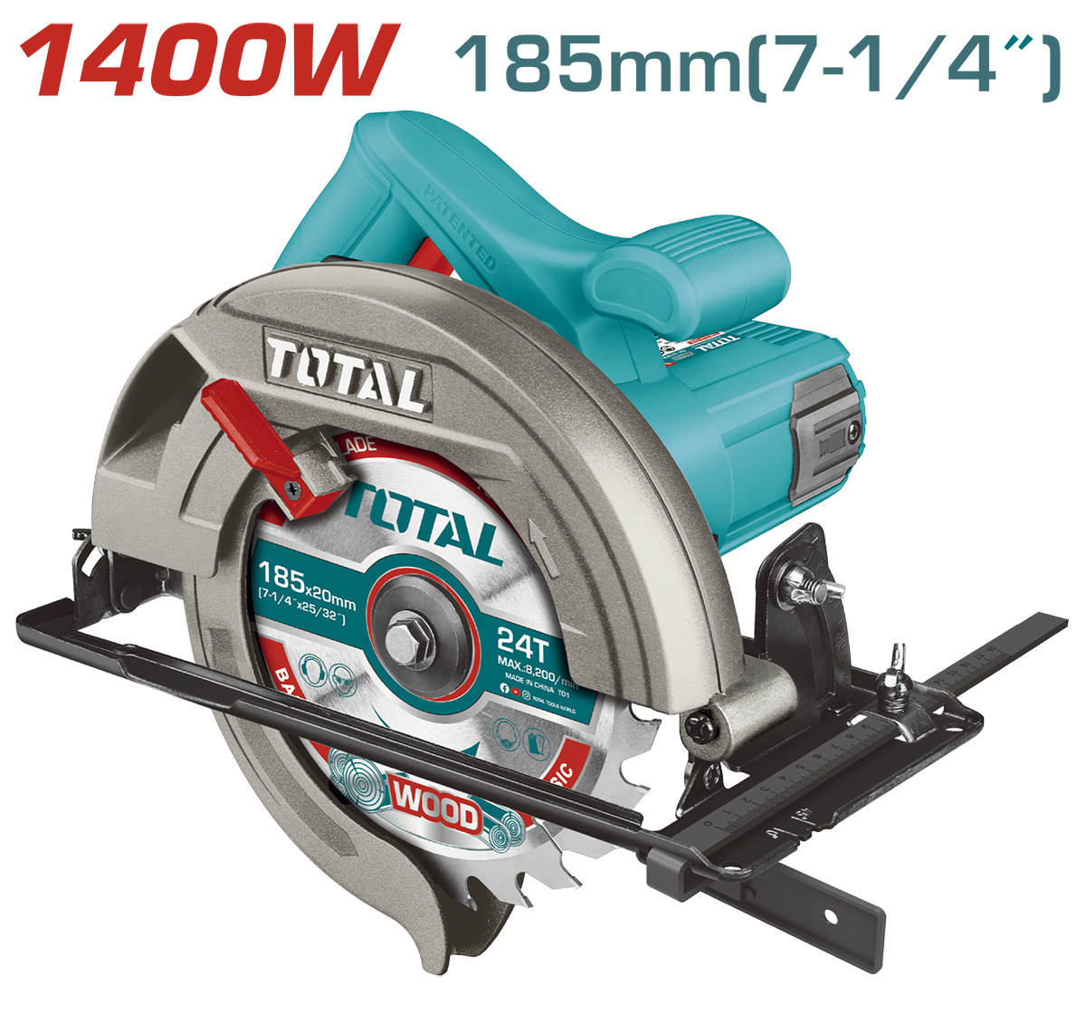 TOTAL - FIERASTRAU CIRCULAR DE MANA - 185MM - 1400W (INDUSTRIAL)