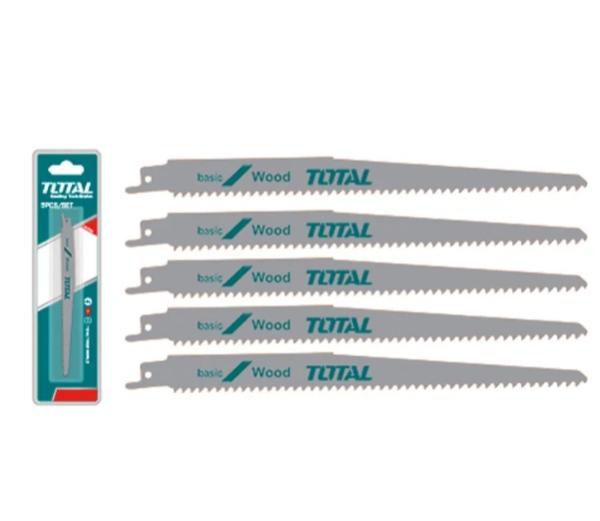 TOTAL - SET LAME FIERASTRAU SABIE PENTRU LEMN 225MM 6TPI - 5 BUC