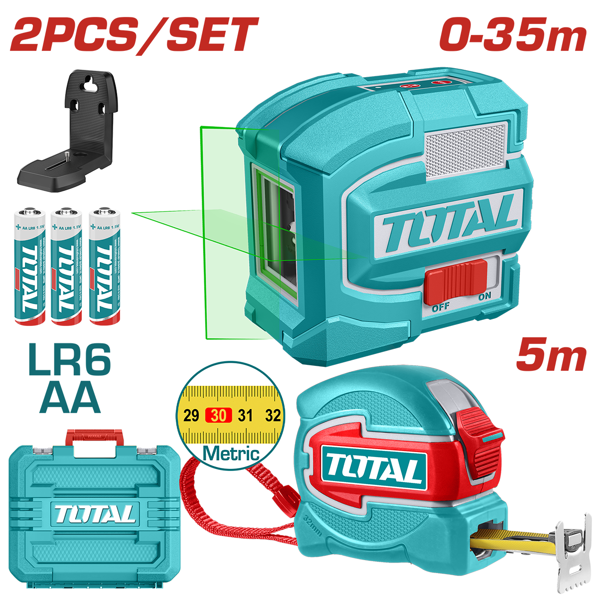 TOTAL - KIT NIVELA LASER CU RULETA