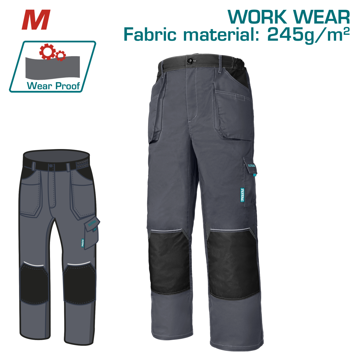 TOTAL - PANTALONI LUCRU M