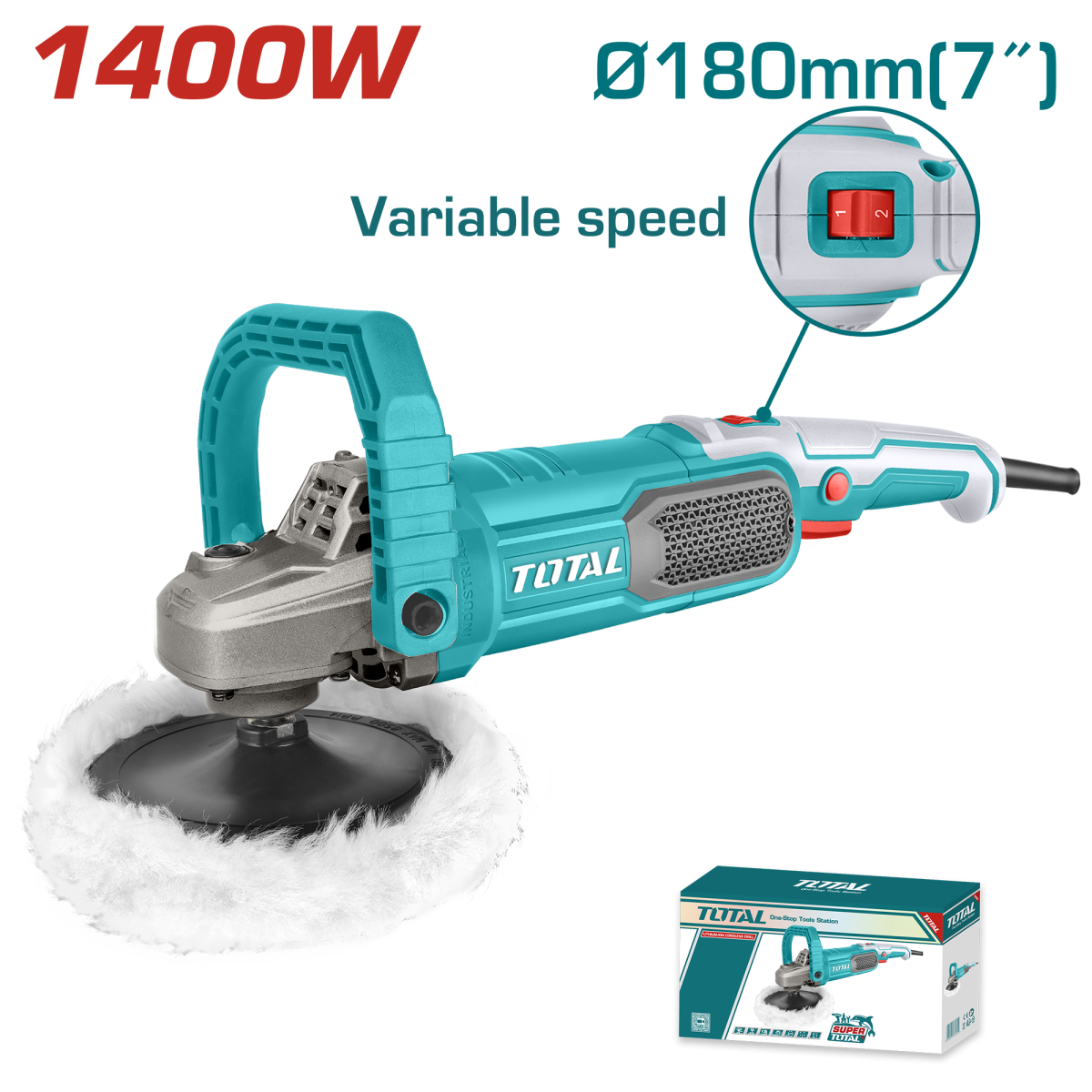 TOTAL - POLIZOR PENTRU SLEFUIT - 180MM - 1400W (INDUSTRIAL)