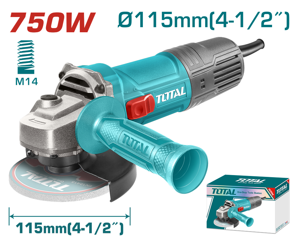 TOTAL - POLIZOR UNGHIULAR - 115MM - 750W (INDUSTRIAL)