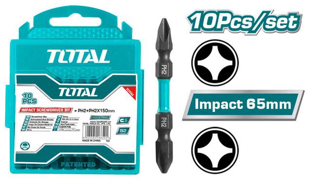 TOTAL - SET 10 BITI DE IMPACT PH2XPH2X65MM