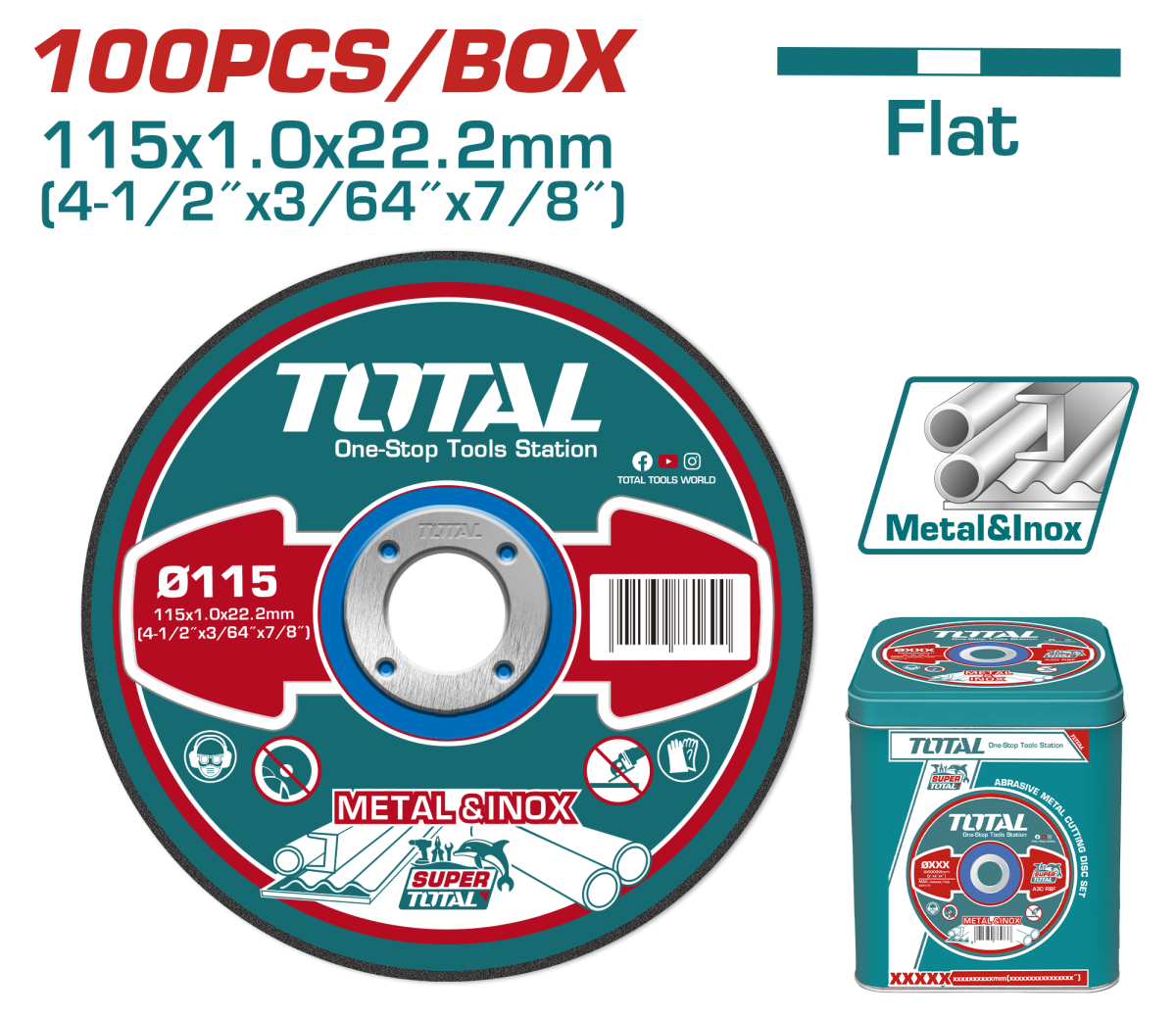 TOTAL - SET 100 DISCURI DEBITARE METAL 115MM