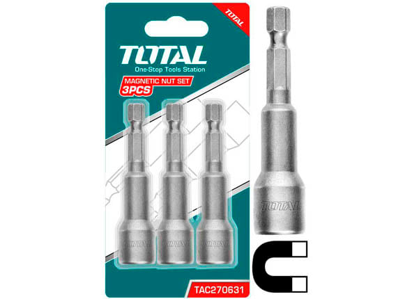 TOTAL - SET 3 CHEI 10MM -1/4" HEX - 65MM