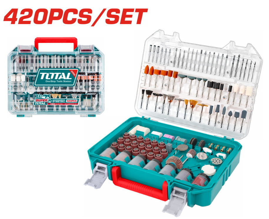 TOTAL - SET 420 ACCESORII PENTRU MINI POLIZOR