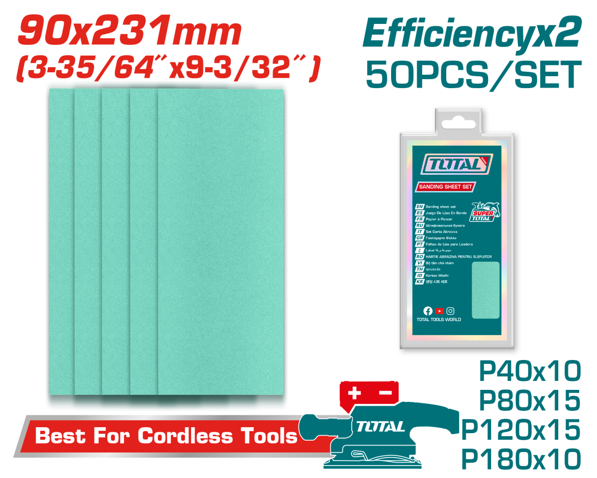 TOTAL - SET 50 FOI SMIRGHEL 90X231 MM