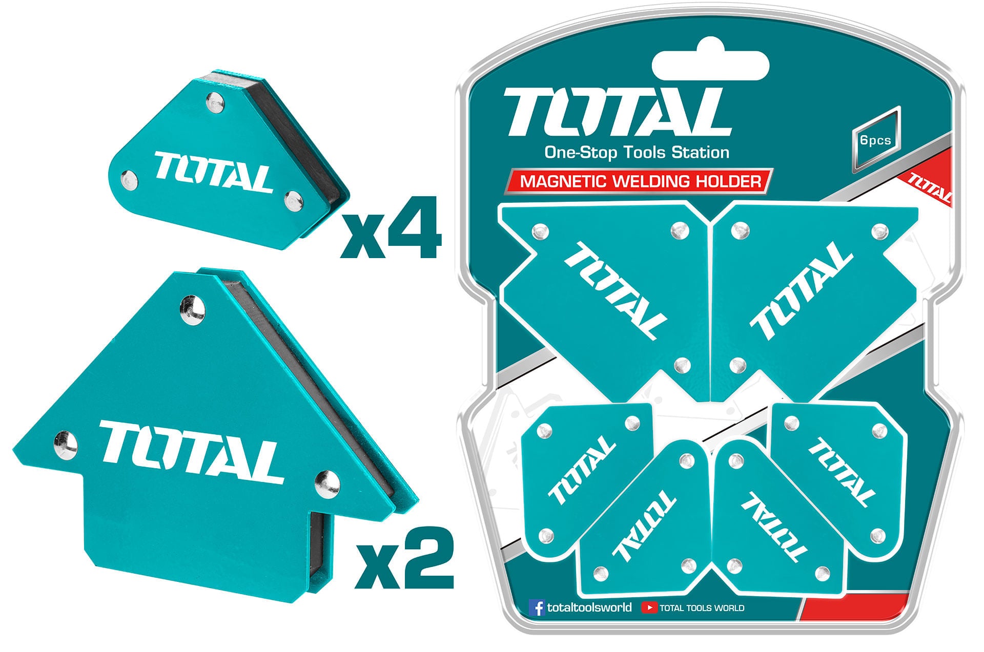 TOTAL - SET 6 COLTARE MAGNETICE PENTRU SUDURA