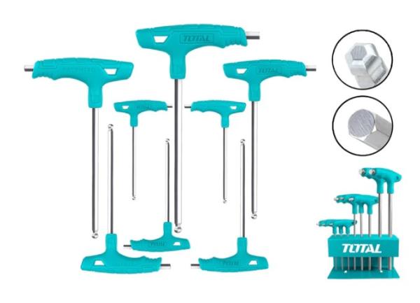 TOTAL - SET 8 CHEI IMBUS CU PUNCT IN T: 2-10MM, CR-V (INDUSTRIAL)