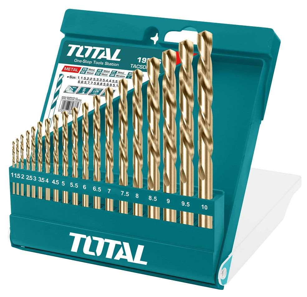 TOTAL - SET BURGHIE PENTRU METAL HSS: 19 BUC