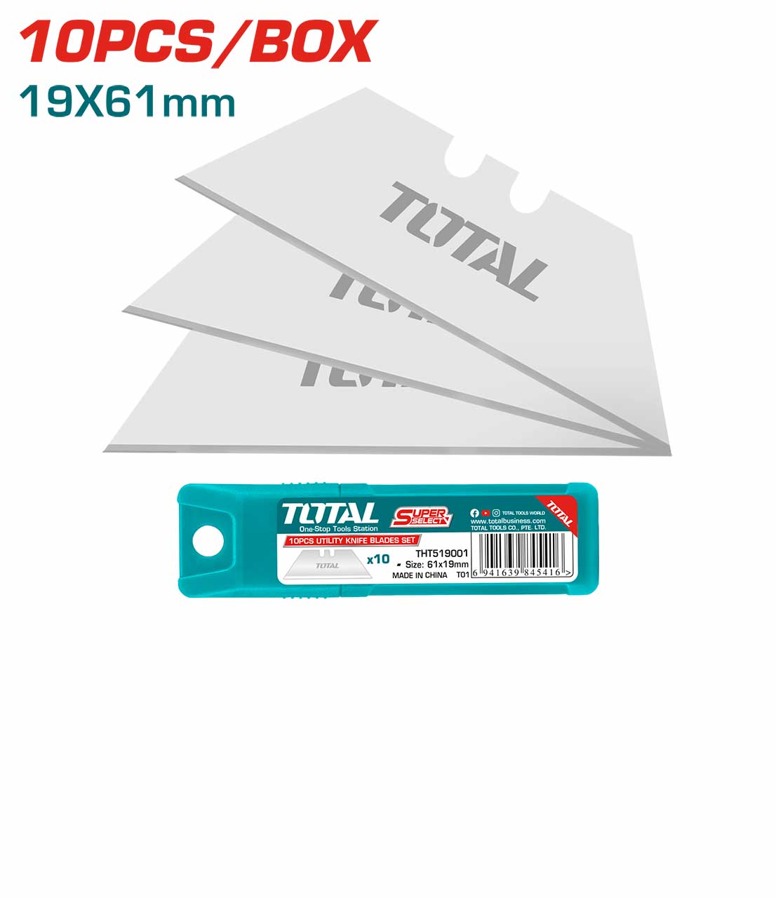 TOTAL - SET LAME CUTTER 61MMx19MM - 10BUC