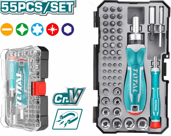 TOTAL - SET SURUBELNITE CU CLICHET - 55 PIESE (INDUSTRIAL)