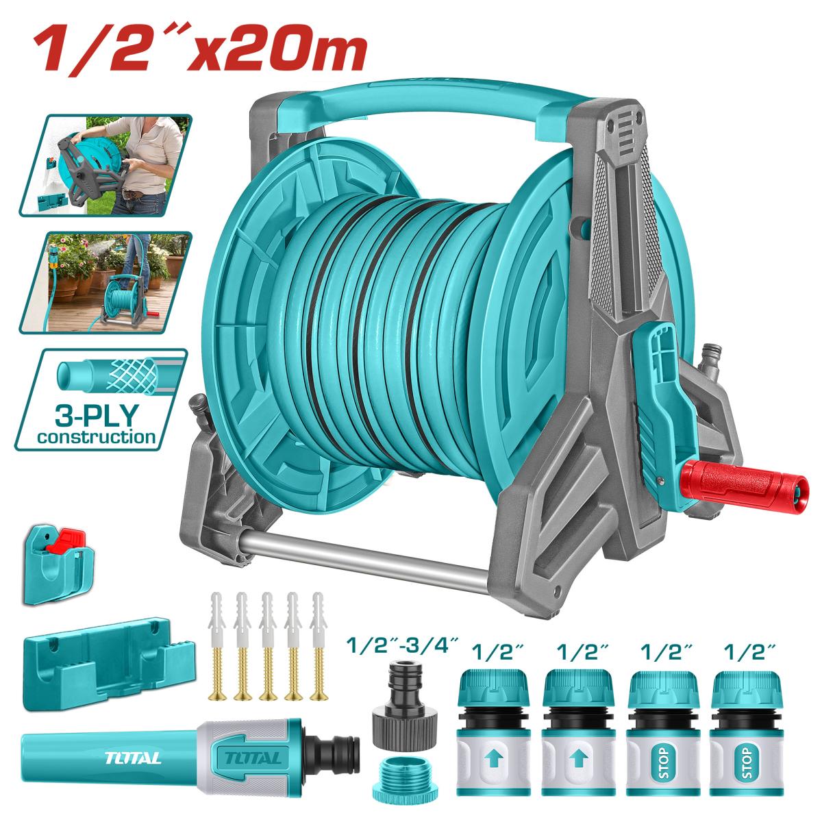 TOTAL - SET TAMBUR, FURTUN 1/2" 20M SI CONECTORI