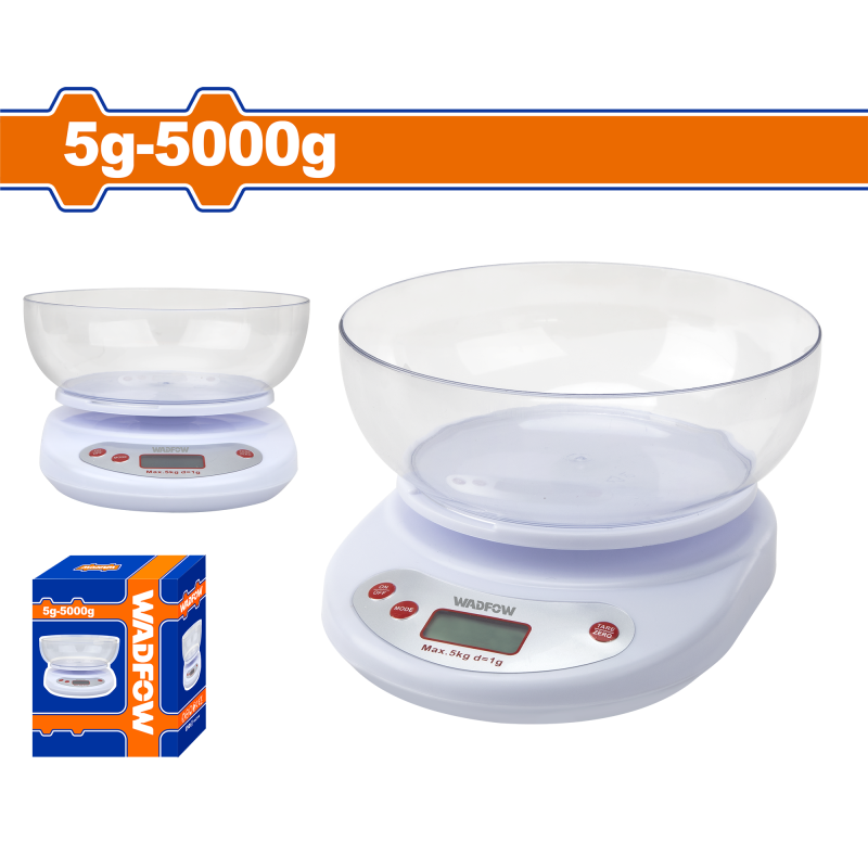 WADFOW - CANTAR DIGITAL PENTRU BUCATARIE - 5-5000G - CU BOL