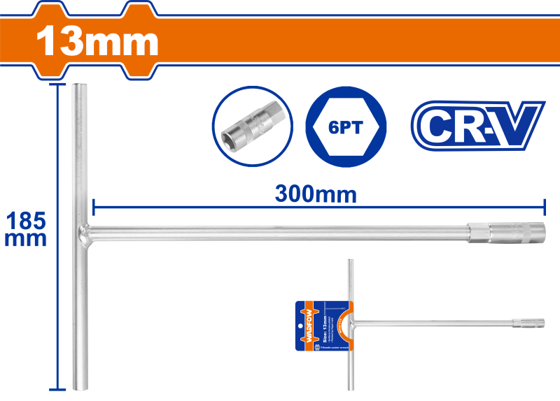WADFOW - CHEIE TUBULARA CU MANER IN T - 13MM, 185X300MM