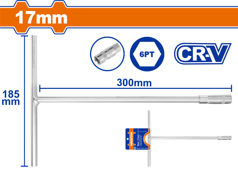 WADFOW - CHEIE TUBULARA CU MANER IN T - 17MM, 200X310MM