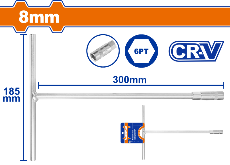 WADFOW - CHEIE TUBULARA CU MANER IN T - 8MM, 200X310MM