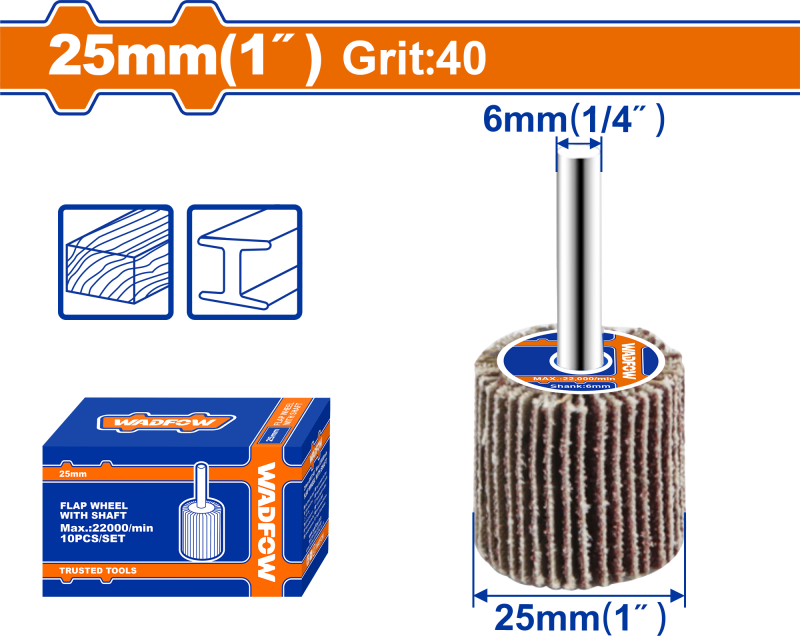 WADFOW - PERIE SMIRGHEL 25X25X6MM P40