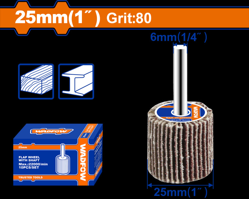 WADFOW - PERIE SMIRGHEL 25X25X6MM P80