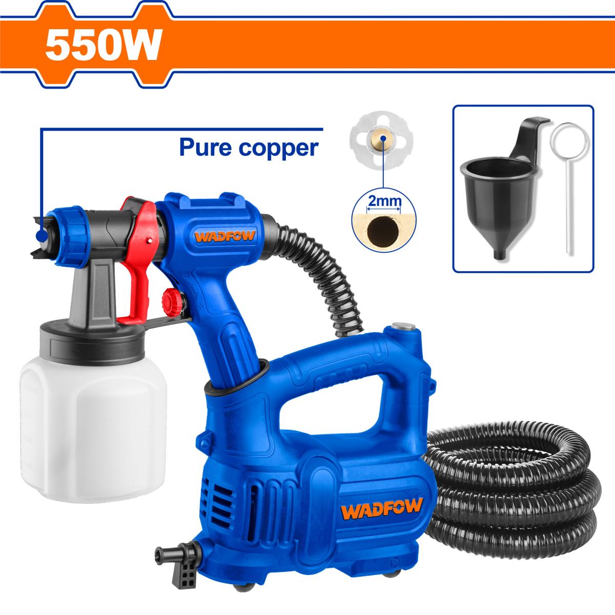 WADFOW - PISTOL DE VOPSIT - 550W - 800ML/MIN - REZERVOR PLASTIC