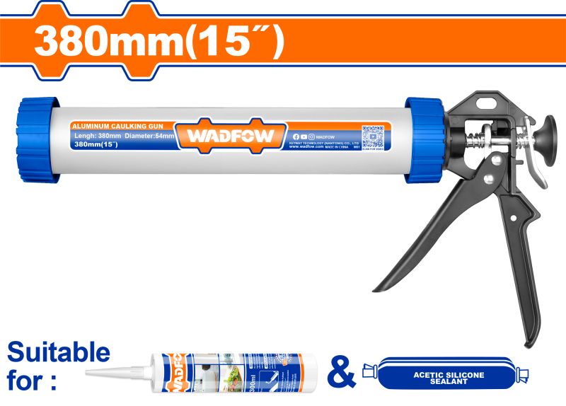 WADFOW - PISTOL PENTRU SILICON - 15" - MANER ALUMINIU