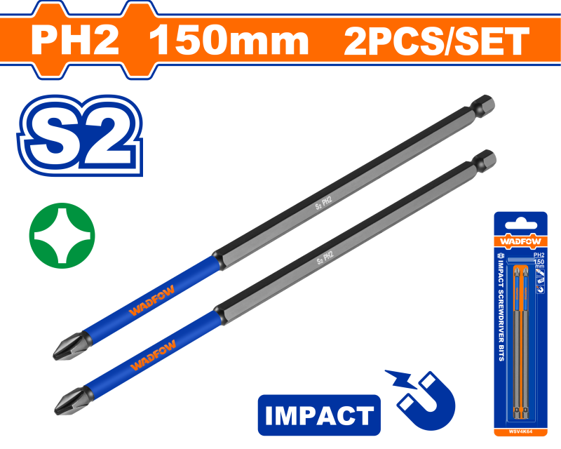 WADFOW - SET BITI IMPACT PH2 150MM - 2 BUC