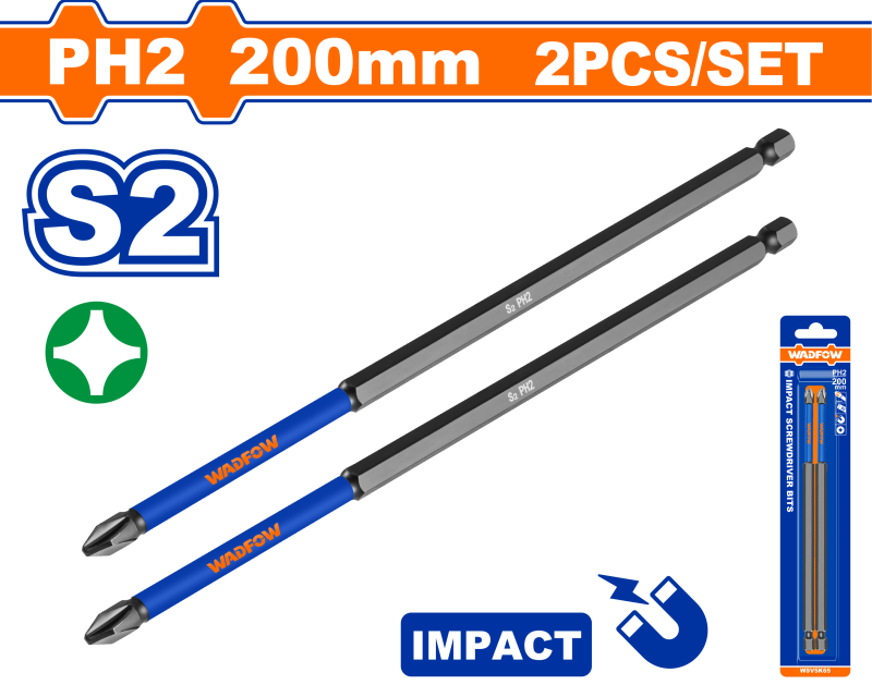 WADFOW - SET BITI IMPACT PH2 200MM - 2 BUC