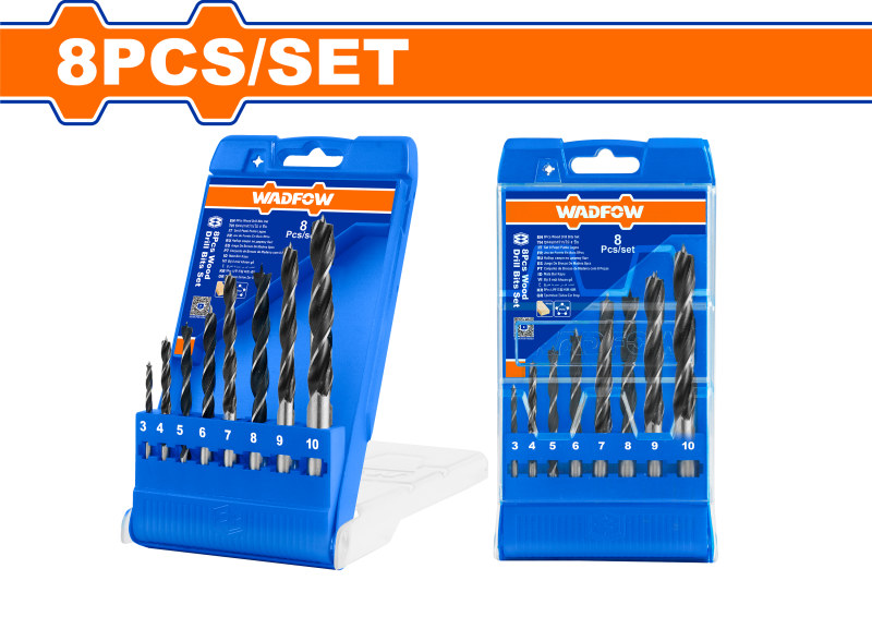 WADFOW - SET BURGHIE SPIRALA PENTRU LEMN 8BUC