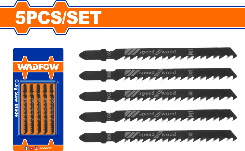 WADFOW - SET LAME FIERASTRAU PENDULAR PENTRU LEMN 74MM 6TPI - 5 BUC