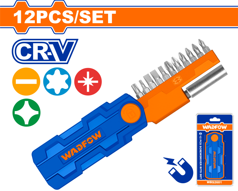 WADFOW - SET SURUBELNITA CU CAPETE DE BITI - 12 PIESE