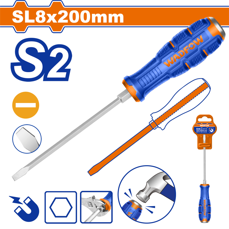WADFOW - Surubelnita  dreapta mecanica - 8.0mm - 200mm S2
